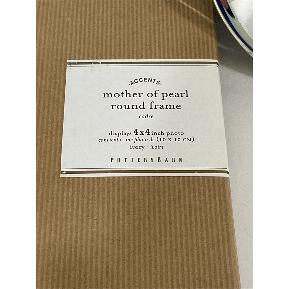 NIB Pottery Barn Mother of Pearl Frame Round 4